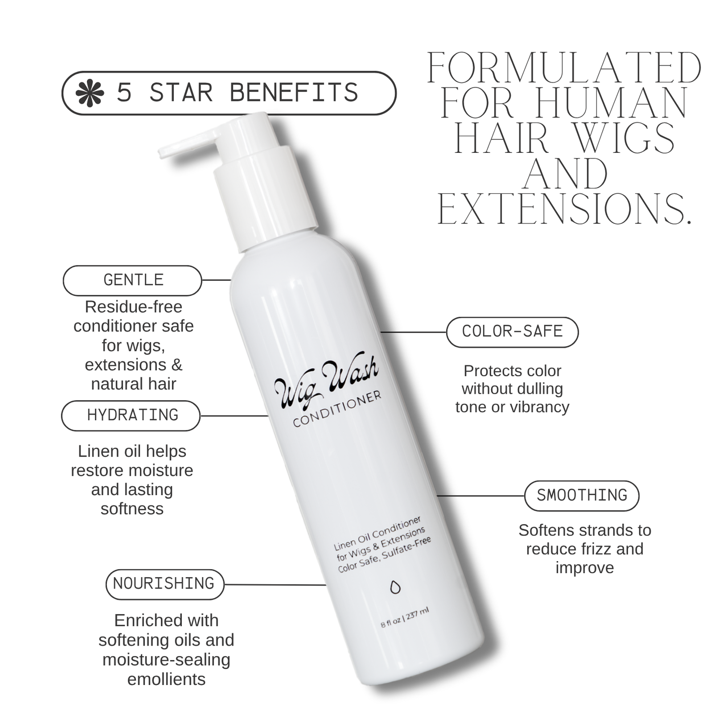 Wig Wash™ Linen Oil Conditioner 8oz