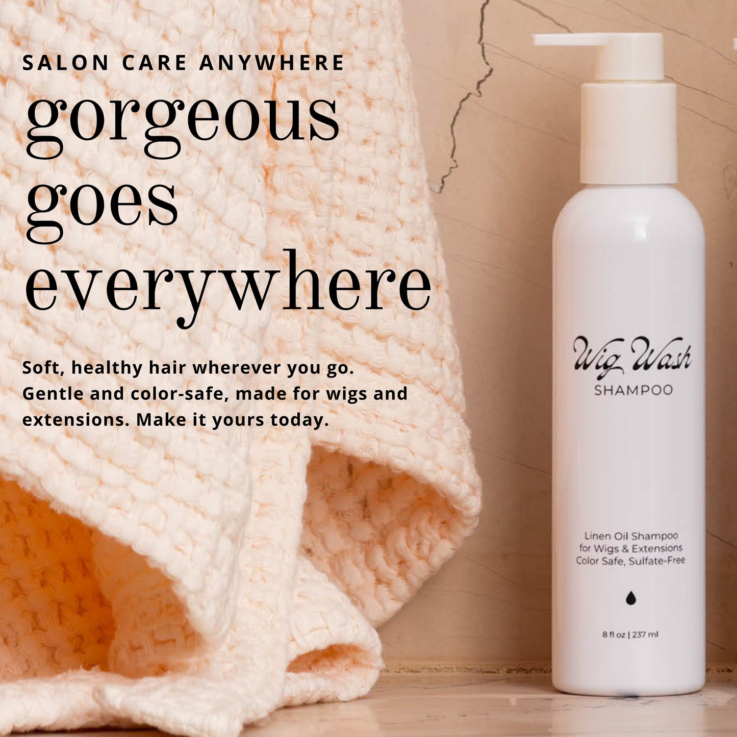 Wig Wash™ – Shampoo for Human Hair Wigs & Extensions (8 oz)