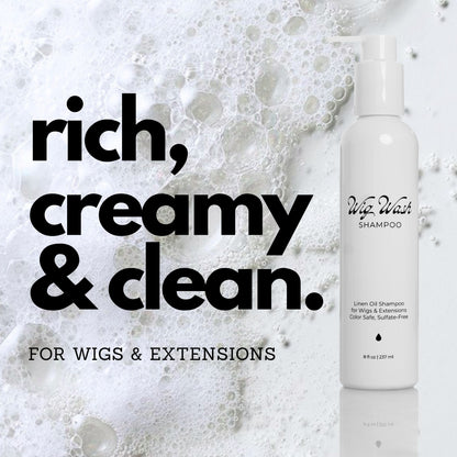 Wig Wash™ – Shampoo for Human Hair Wigs & Extensions (8 oz)