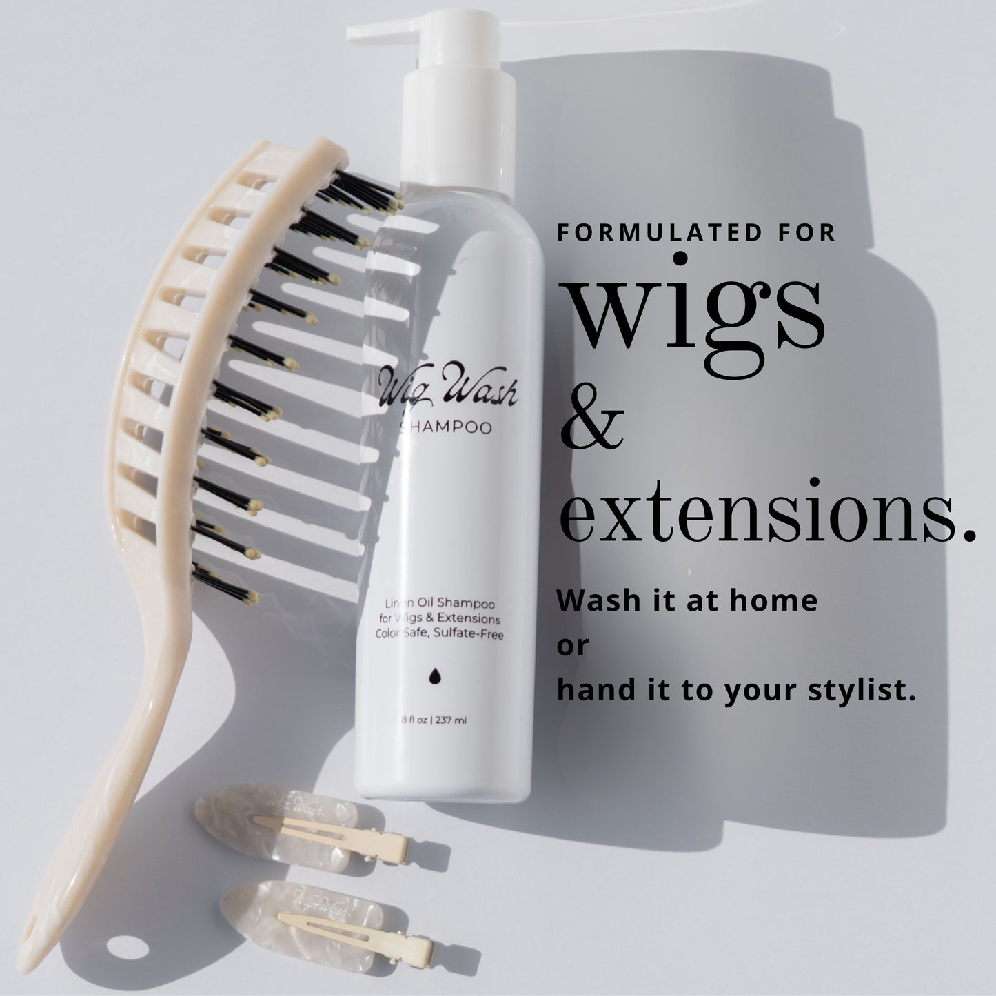 Wig Wash™ – Shampoo for Human Hair Wigs & Extensions (8 oz)