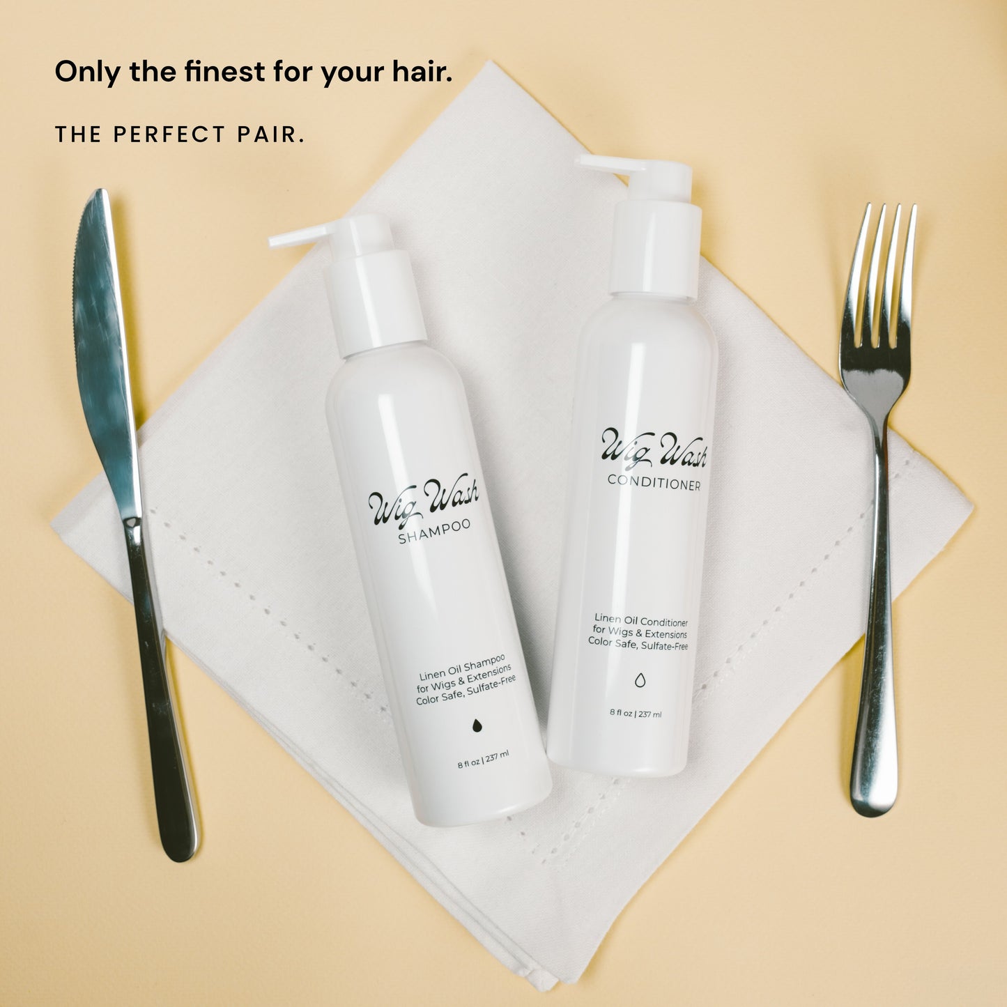 Wig Wash™ Shampoo & Conditioner Set for Human Hair Wigs & Extensions – Complete Wig Care System for Softness & Shine