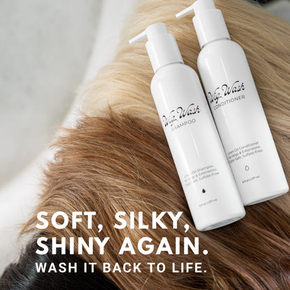 Wig Wash™ Shampoo & Conditioner Set for Human Hair Wigs & Extensions – Complete Wig Care System for Softness & Shine