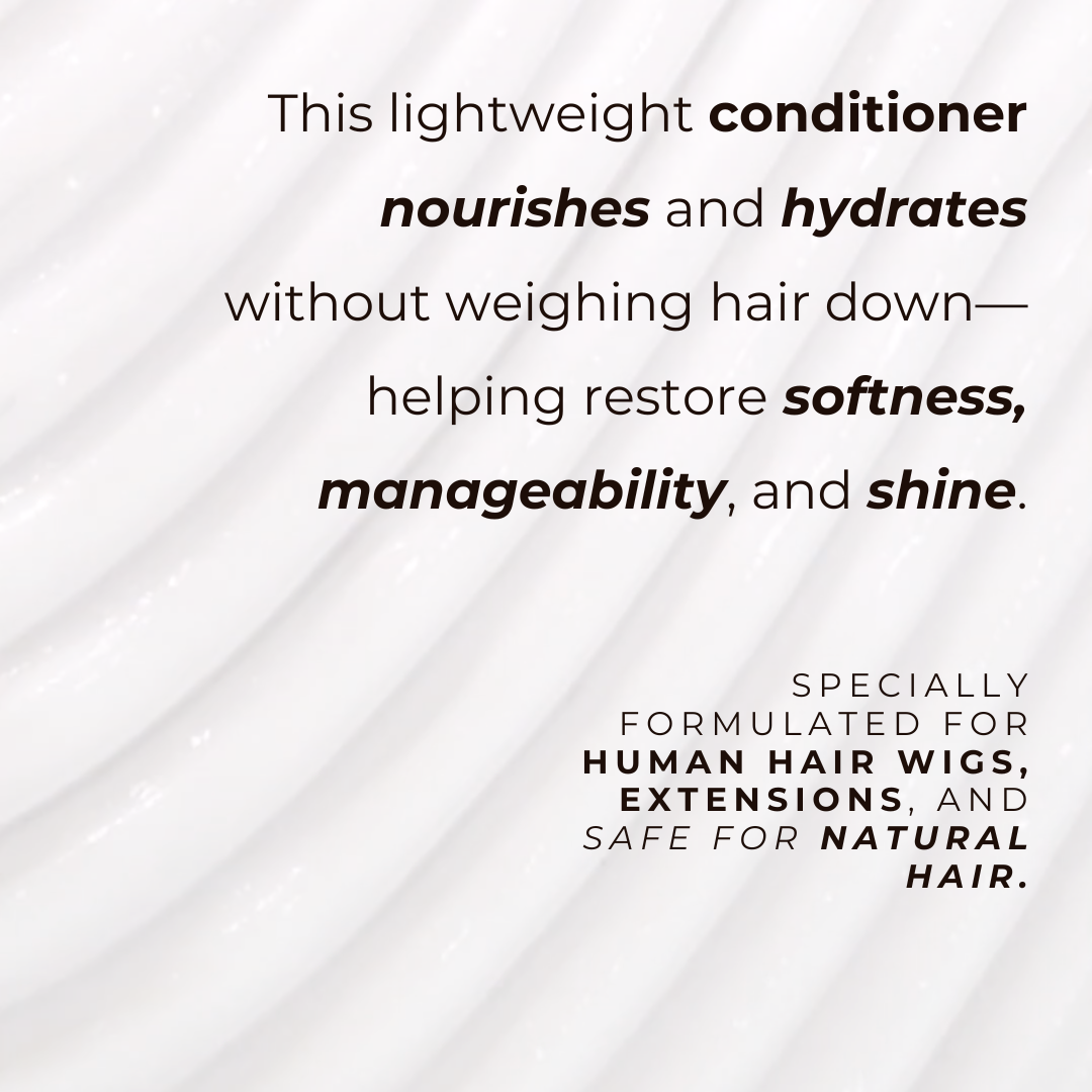 Wig Wash ™ Conditioner for Human Hair Wigs & Extensions – Linen Oil Formula (8oz)