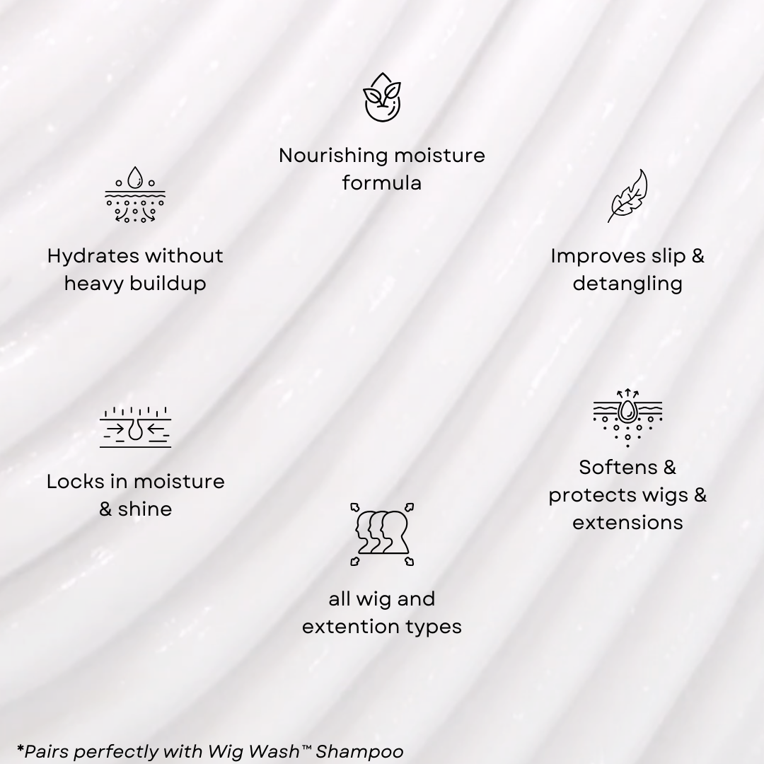 Wig Wash ™ Conditioner for Human Hair Wigs & Extensions – Linen Oil Formula (8oz)